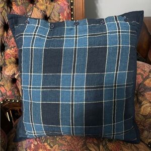 Ralph Lauren Blue Plaid Throw Pillow 18x18